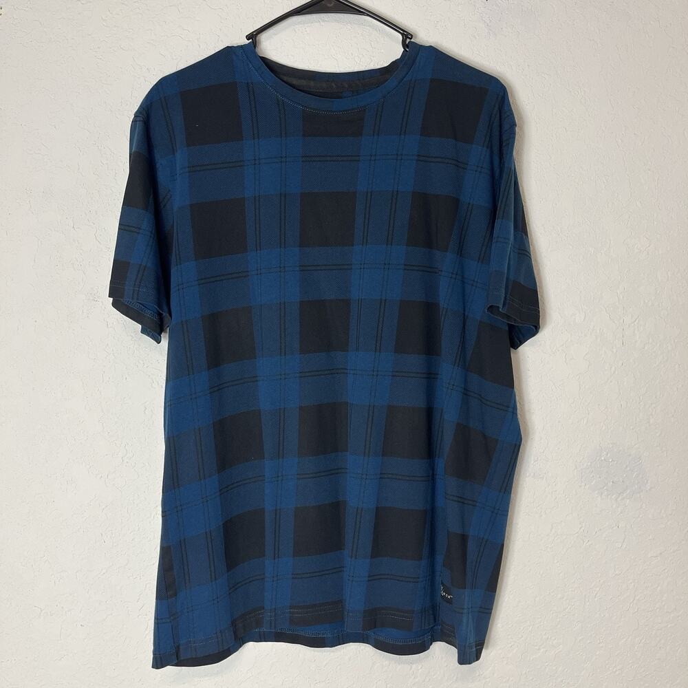 Truth Substance Common Sense Tee plaid blue black size XL, 100% cotton, casual